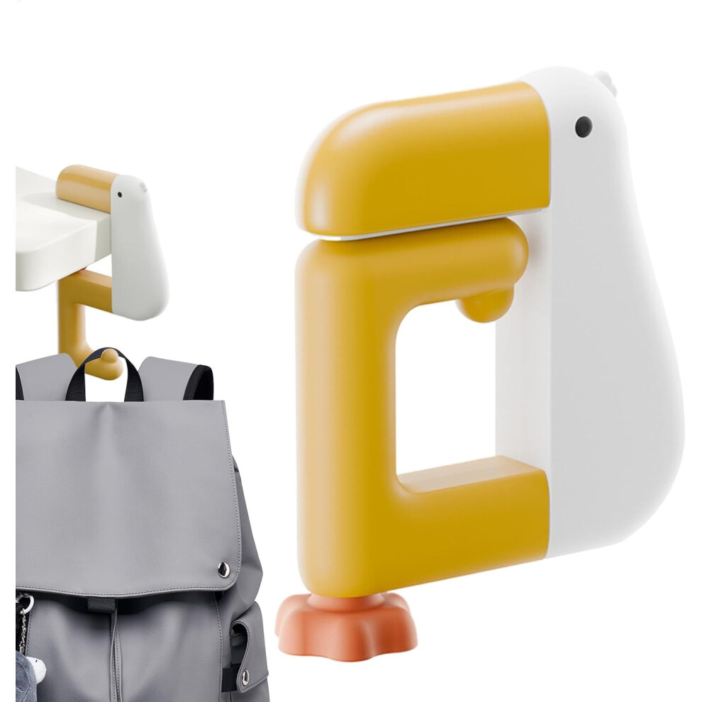 (White) Desk Hooks | No Drill Backpack Hanger Under Desk Clamp Holder | Cute Multi-Purpose Table Side Hook, Clamp- Headphone Holder for School, Home,