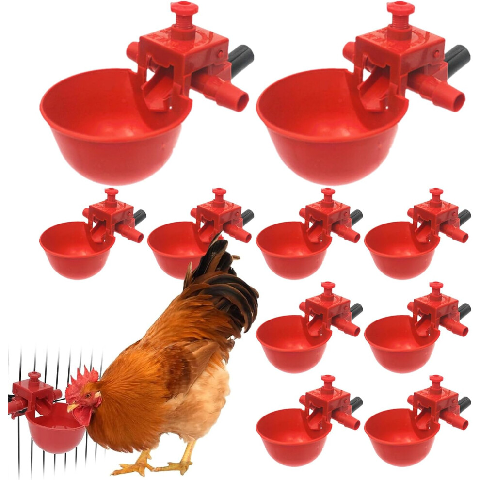 New Chicken Watering Cups, Poultry Water Cups Chicken Drinker, Adjustable Drinker And Food Feeder For Chick Geese Turkey Bunny