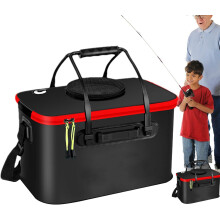 (35cm) Portable Fishing Bucket | Live Fish Lures Bucket - EVA Folding Fish Container Portable Water Resistant for Outdoor Traveling Hiking
