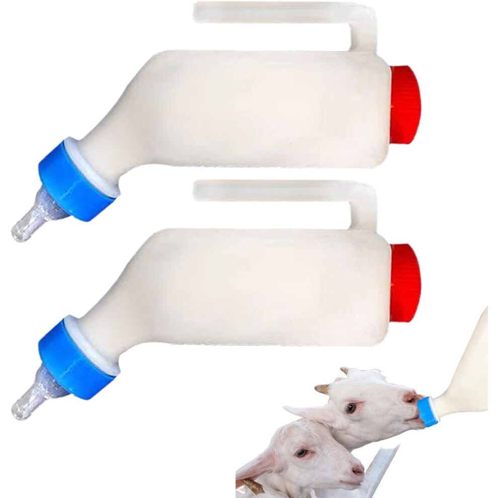 (B, 500ml) Goat Feeder Bottles,2X Feeding Bottles For Lamb | Pet Nurse Supplies With Scaled And Handle For Goat Sheep Puppy Small Animals