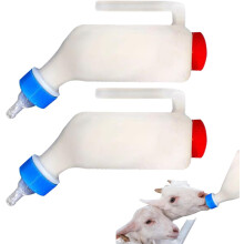 (A, 500ml) Goat Feeder Bottles,2X Feeding Bottles For Lamb | Pet Nurse Supplies With Scaled And Handle For Goat Sheep Puppy Small Animals