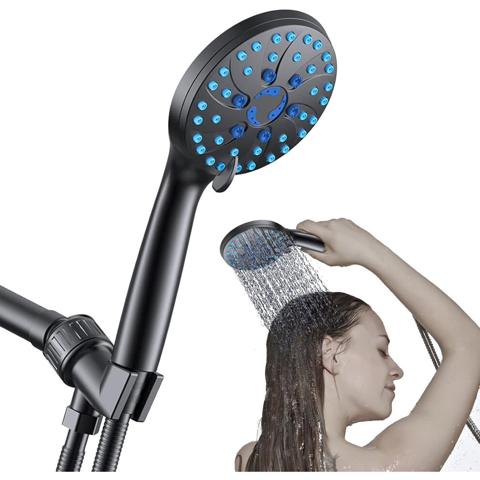 (Electroplating Shower   1.5m Hose   Bracket) Detachable Shower Head,with Hose Shower Heads - High Pressure Hand Held, Power Shower Head for Bathroom for Hard Water