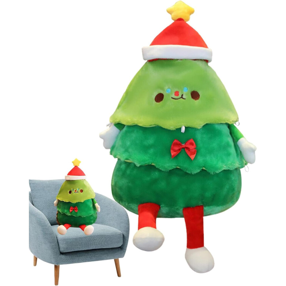 Christmas Tree Throw Pillow, Musical Christmas Tree Stuffed Ornaments with Light up Star Tree Top, Christmas Decorative Pillows, Cartoon Cushion for