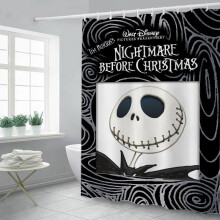 (Black White,120*200cm)The Nightmare Before Christmas Duschvorhang mit Haken Wasserdicht Badezimmer