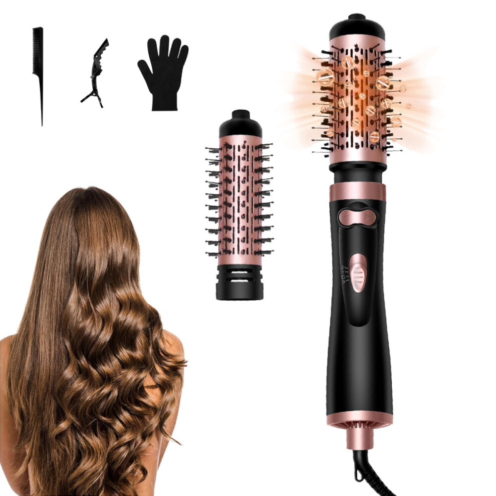 3in1 Hot Air Styler and Rotating Hair Dryer Brush Hair Straightener Curler Comb