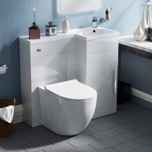 Nes Home White 900mm RH Basin WC Unit & BTW Toilet
