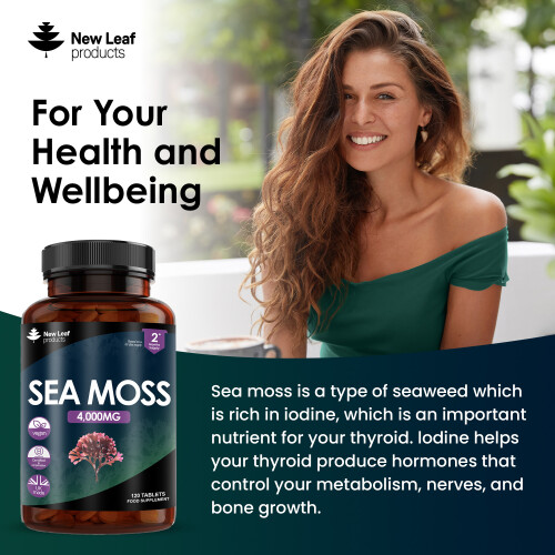 New Leaf Product Sea Moss Tablets Extract High Strength 4000mg - 120 Tablets 2