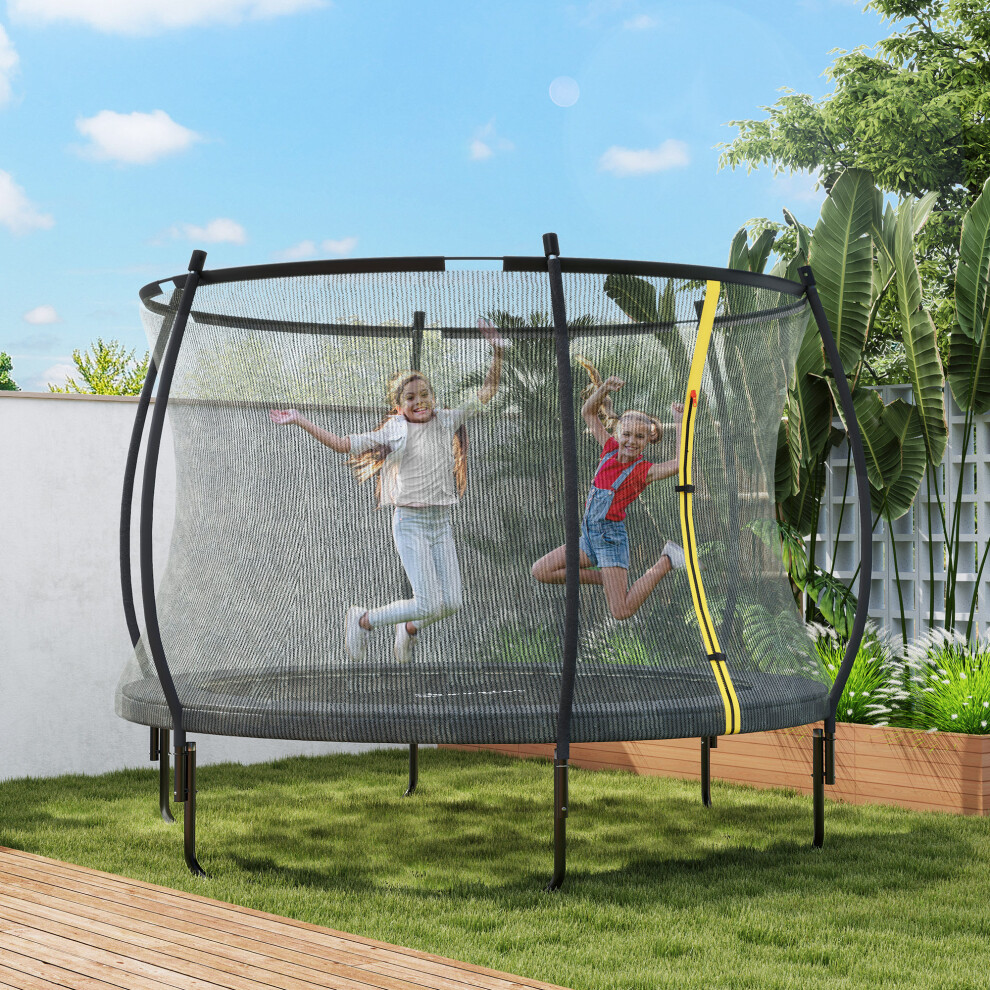 Sportnow 8Ft Trampoline With Enclosure Net, Spring Cover, Black