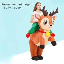 (Adult new elk inflatable suit) 1pc Elk Inflatable Doll Suit, Polyester Non-woven Fabric Street Style Animal Theme Cosplay Jumpsuit for Christmas Holiday Party