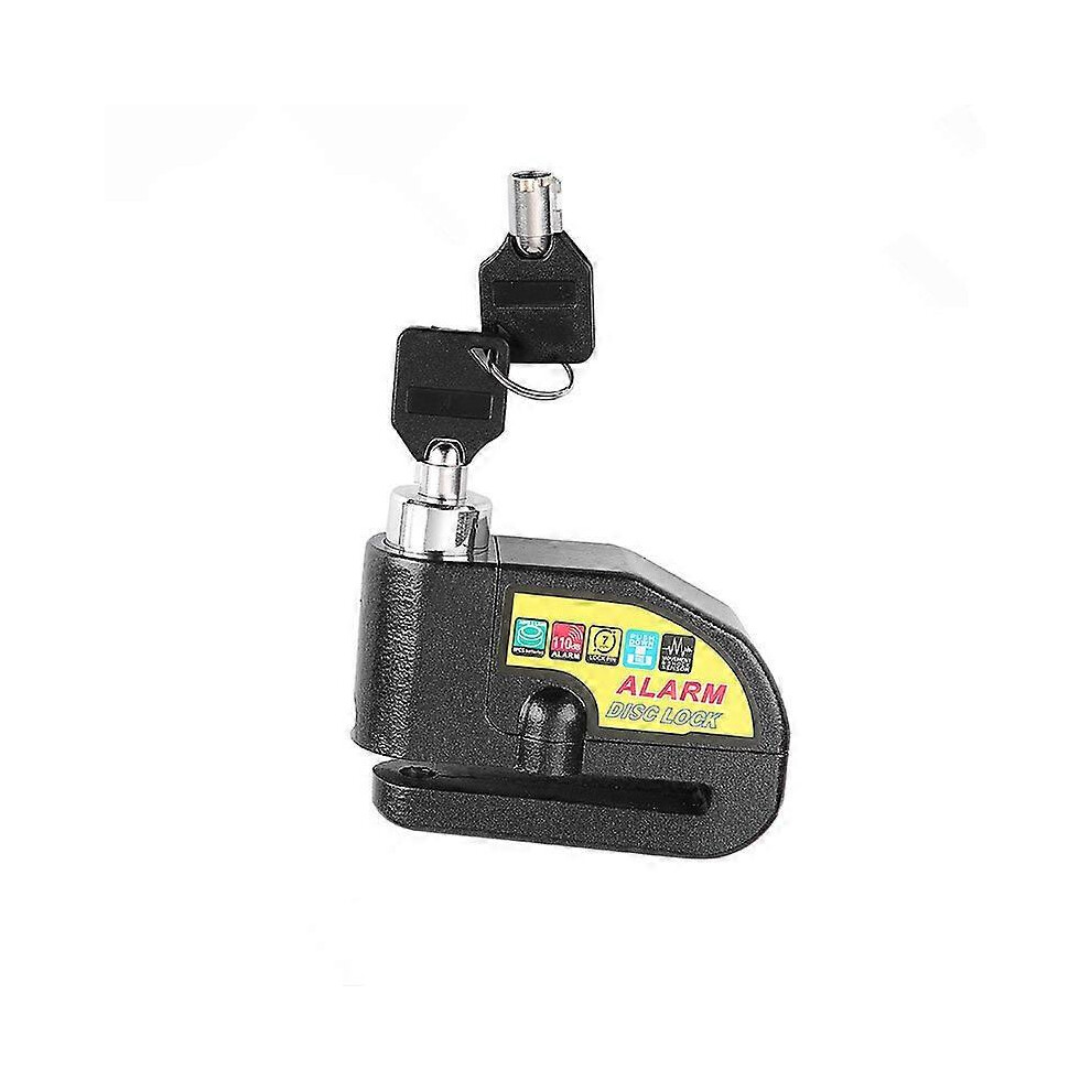 Motorcycle Anti-Theft Alarm Disc Lock Scooter Disc Lock With 110Db Alarm, 2 Keys, 1.5M Anti-Theft Cable (Black) Black 5004229420774
