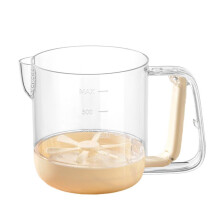 (Light Yellow) Salad Dressing Shaker Bottle Manual Stiring Cup