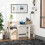 Homcom HOMCOM Multi-Storage & Workstation Desk Table Storage Shelves Home Office Oak 1