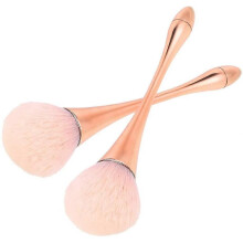 2 Pcs Large Mineral Powder Brush,Soft Fluffy Foundation Brush, Professional Powder Brush and Blush Brush for Daily Makeup, Rose Gold