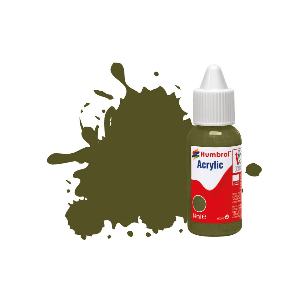 Humbrol No.155 Matt Olive Drab - Matt Acrylic Paint 14ml DB0155