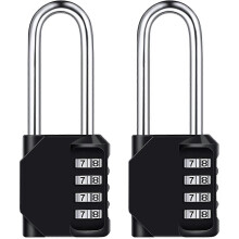 6.7cm Long Combination Padlock, [2 Pieces] Waterproof 4-digit Combination Lock, Weatherproof Metal And Galvanized Steel, for Schools, Gyms