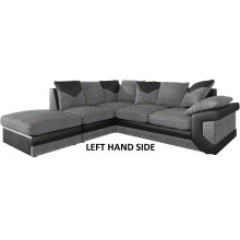 (Left Hand Corner) DINO FABRIC CORNER SOFA SET GREY JUMBO CORD