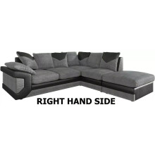 (Right Hand Corner) DINO FABRIC CORNER SOFA SET GREY JUMBO CORD