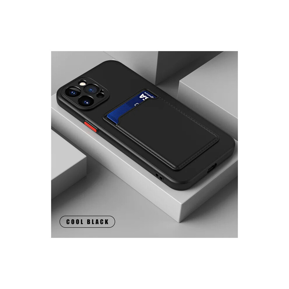 (, For Iphone 15) Luxury Soft Silicone Wallet Phone Case For Iphone 16 15 14 Pro Max Black 8212330685624