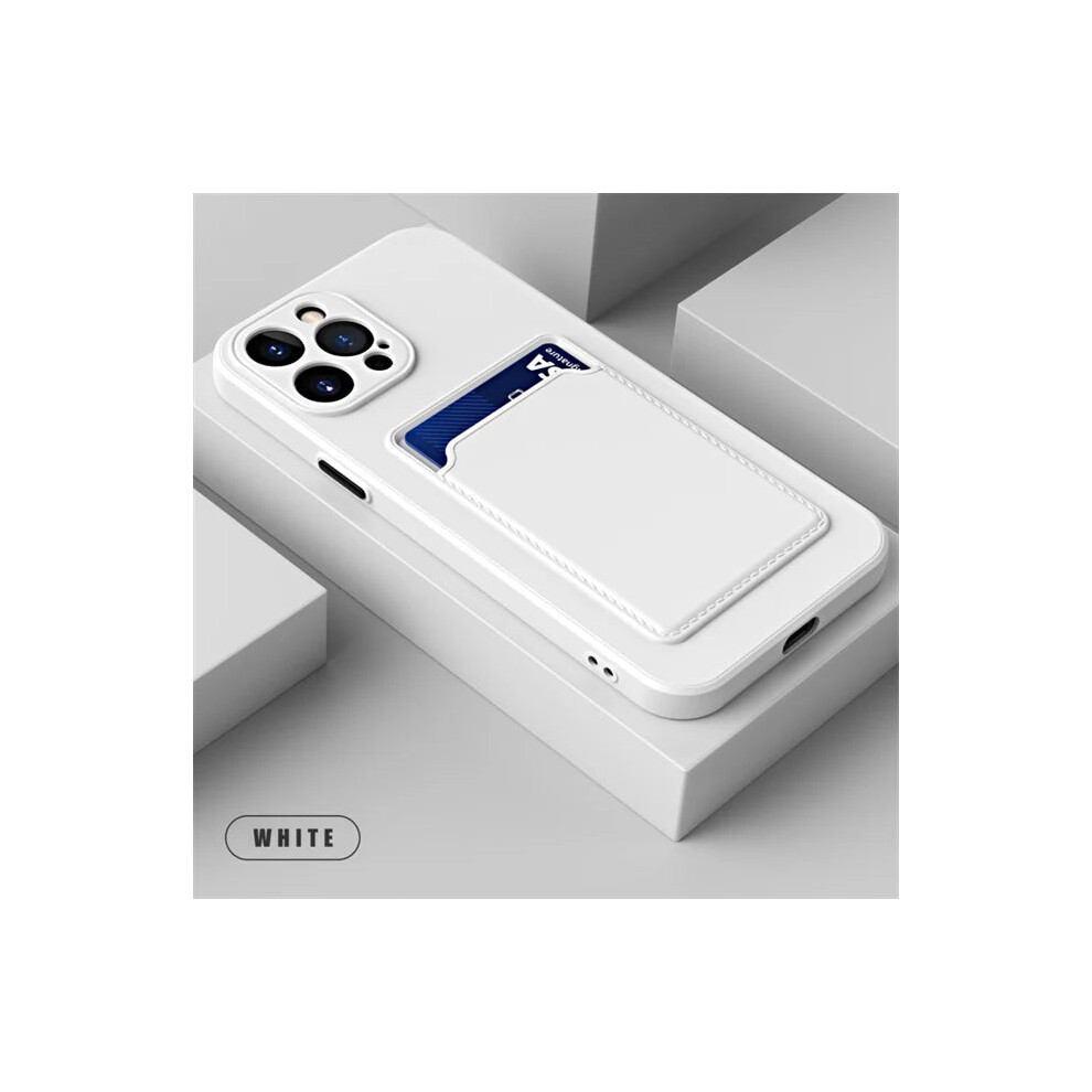 (, For Iphone 14) Luxury Soft Silicone Wallet Phone Case For Iphone 16 15 14 Pro Max White 8674034140449