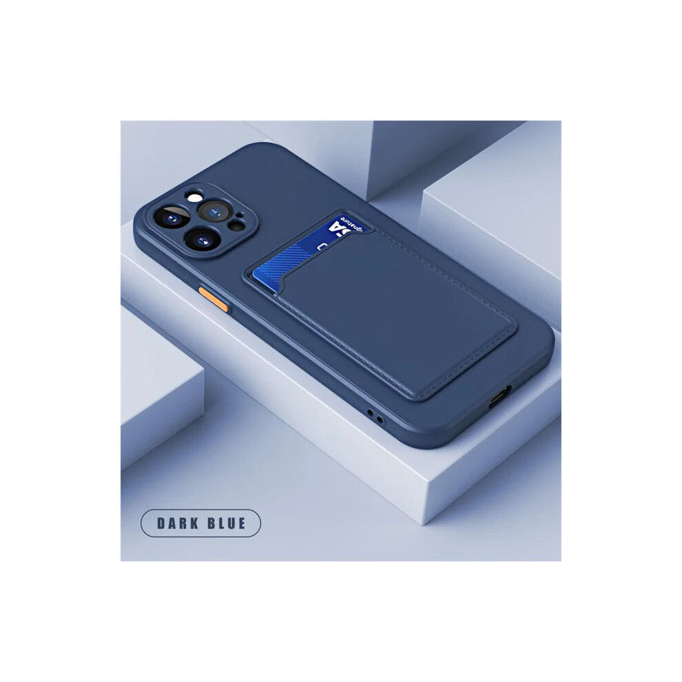 (Navy, For Iphone 16Pro) Luxury Soft Silicone Wallet Phone Case For Iphone 16 15 14 Pro Max Blue 105217243964