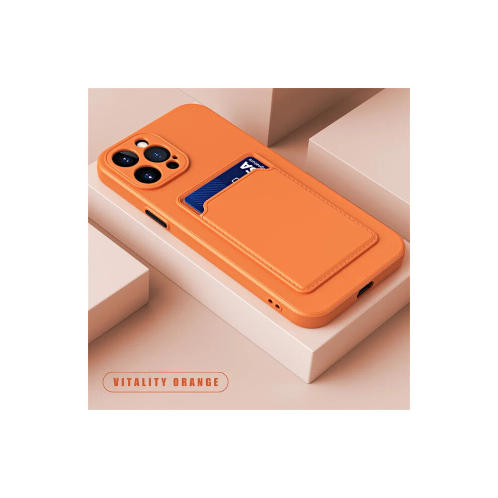 (, For Iphone15 Pro Max) Luxury Soft Silicone Wallet Phone Case For Iphone 16 15 14 Pro Max Orange 4715899870226