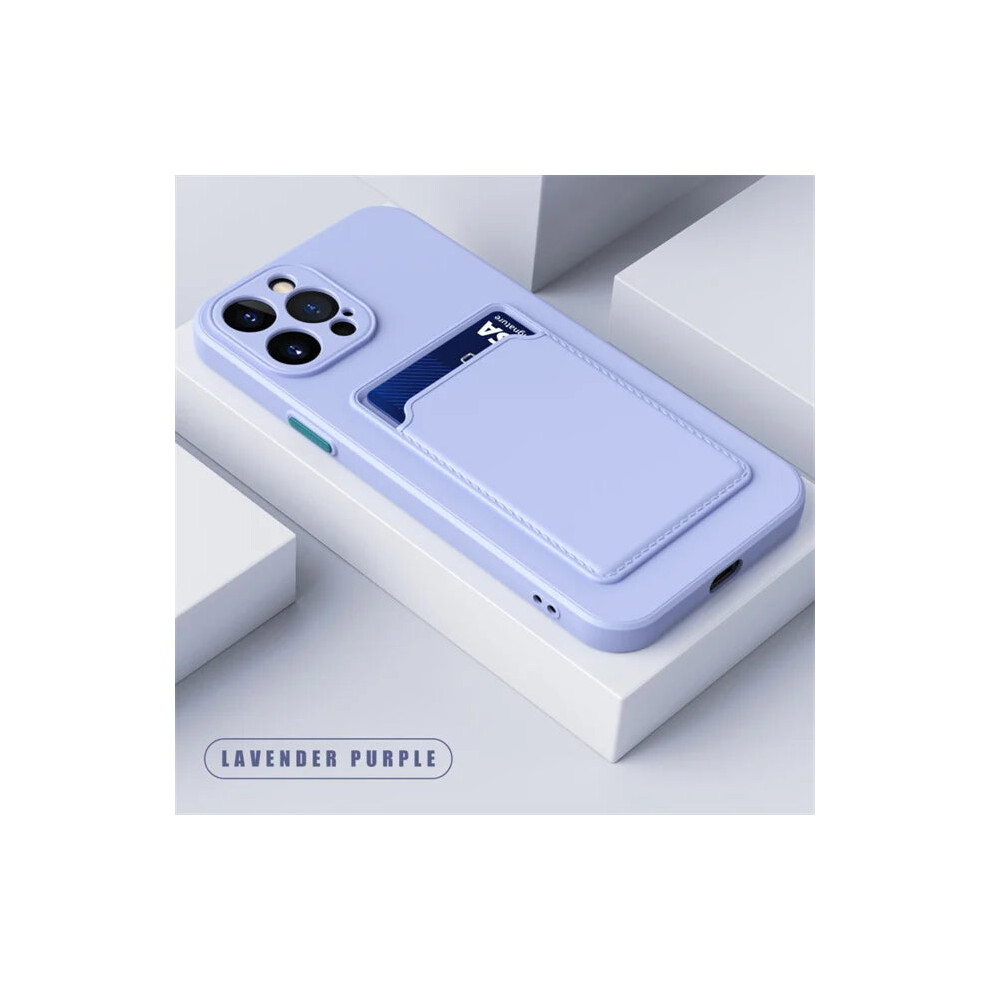 (, For Iphone 14) Luxury Soft Silicone Wallet Phone Case For Iphone 16 15 14 Pro Max Purple 9145113159922