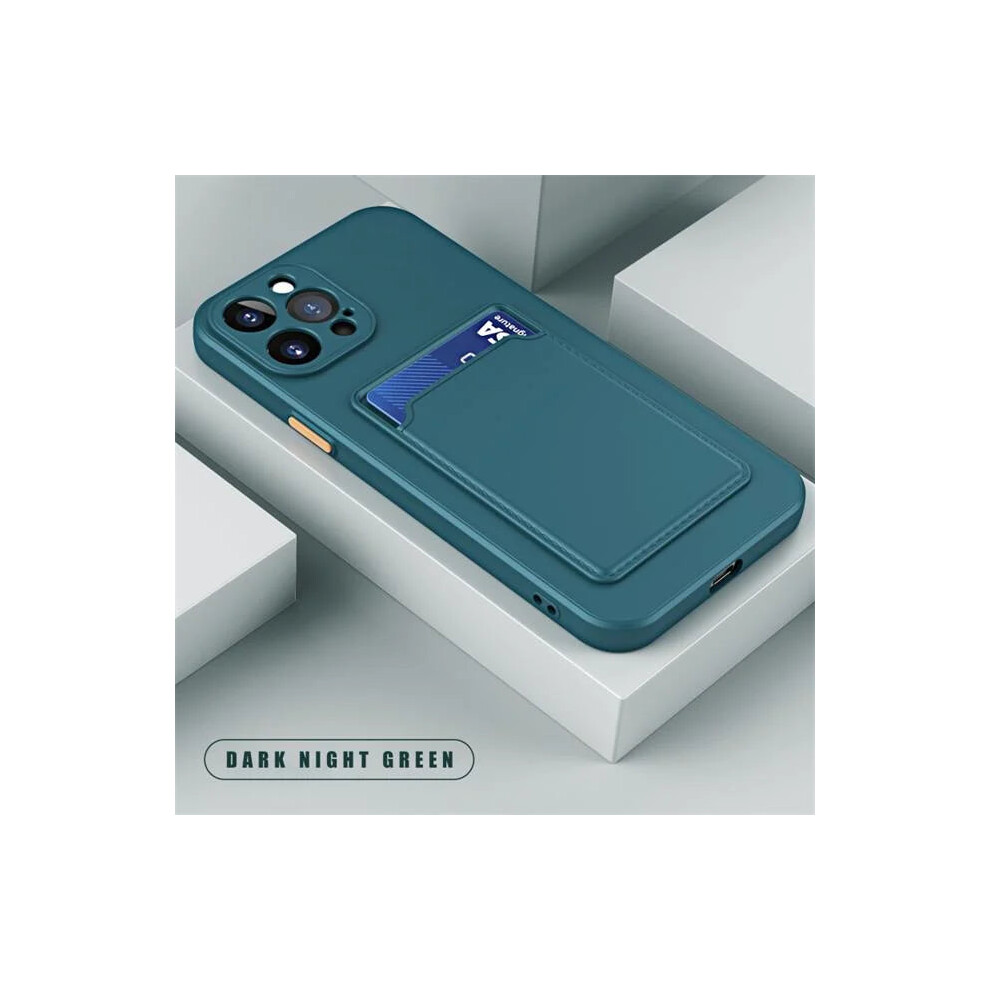 (Dark For Iphone15 Pro Max) Luxury Soft Silicone Wallet Phone Case For Iphone 16 15 14 Pro Max Green 4816256410786