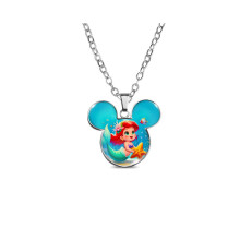 (MQXL49) Speelse cartoon zeemeermin prinses Mickey hoofd hanger ketting met elegante trui ketting tbv