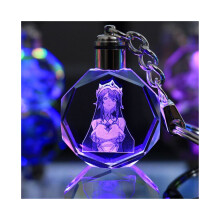(Rosalia, met geschenkdoos) Genshin Impact Crystal sleutelhanger LED-lichthanger