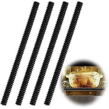Set of 4 heat-resistant silicone oven protectors - Child-safe protection for oven edges (black)