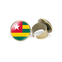(StyleJ) Vlaggen Afrikaanse verstelbare ring Stijlvol metaal Open ontwerp Unisex