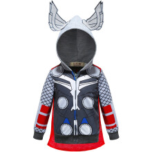 (Grey, 3-4Years) Kids Boys Superhero Sweatshirt Hooded Coat Jackets