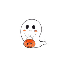 (XZ5273) Spookachtige spookbroche met Halloween-thema in geometrisch ontwerp, ideaal voor kostuumaccessoires