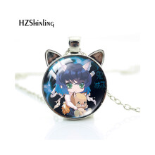 (YMXL33) Anime Unieke Demon Slayer ketting met prachtige vlinder Shinobu en Tanjiro hangermode