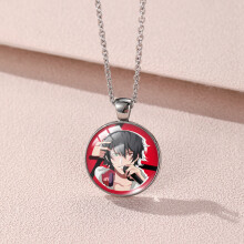 (YXL8) Ichiro geometrische Yamada-hangerketting in legering en glas, perfect voor anime-liefhebbers