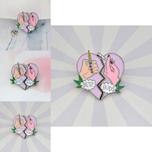 Artistieke Heart Shatter emaille legering broche, elegant vervaardigde reversspeld voor elke gelegenheid