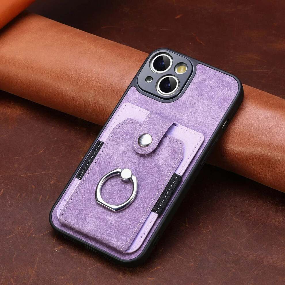 (, Iphone 13) Wallet Card Slot Leather Phone Case For Iphone 16 15 14 13 Pro Max Purple 6048099325264