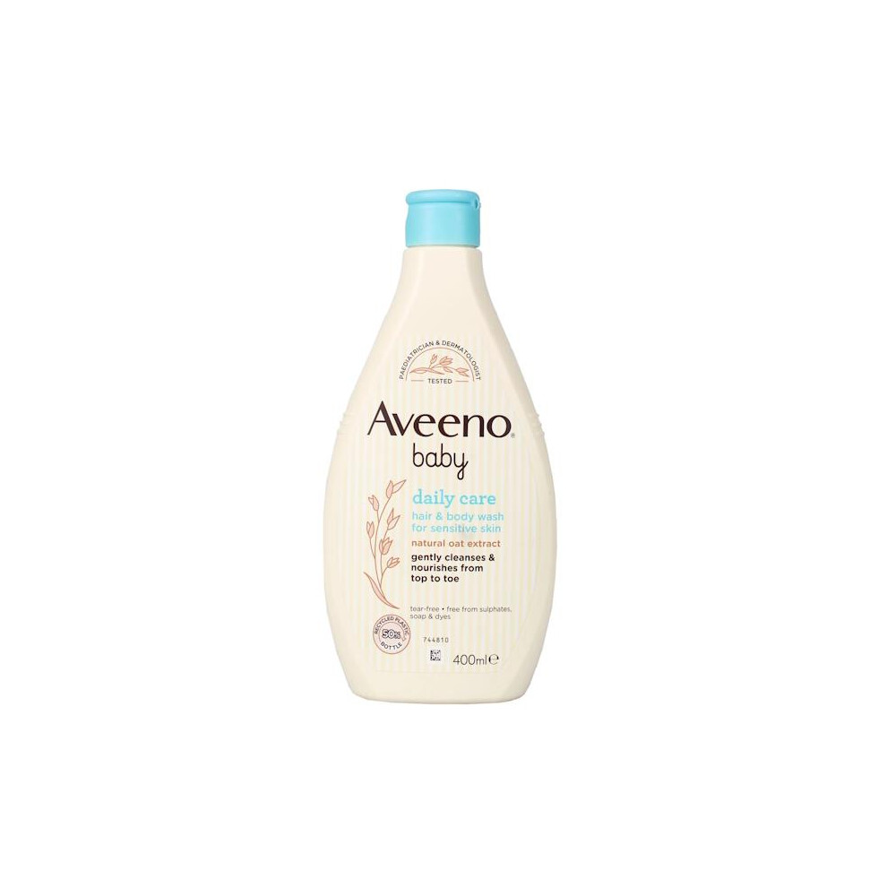 3 x Aveeno Baby Daily Care Hair & Body Wash 400ml