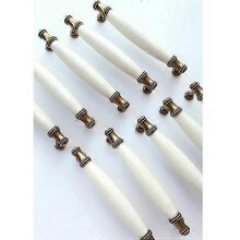 10 x ceramic furniture handle tubular handle, furniture door sticker handle, kitchen cabinet door handle with screw hole distance 128MM