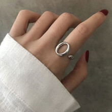 (J574) Korean Style Chic 925 Silver Adjustable Ring For Women Accessory Unique Fashionable
