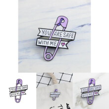 Cartoon Trendy Minimalistische Ins Stijl Paarse Letter Broche Creatieve Unieke Geometrische Pin Accessoire