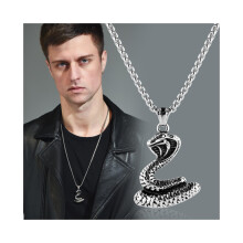 Modieuze Vintage Snake Hanger Ketting Voor Mannen Onderscheidende Zodiac Sieraden Unisex Stijl Accessoire