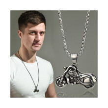 Retro motorfiets ketting met hanger voor coole hiphopstijl en trendy looks
