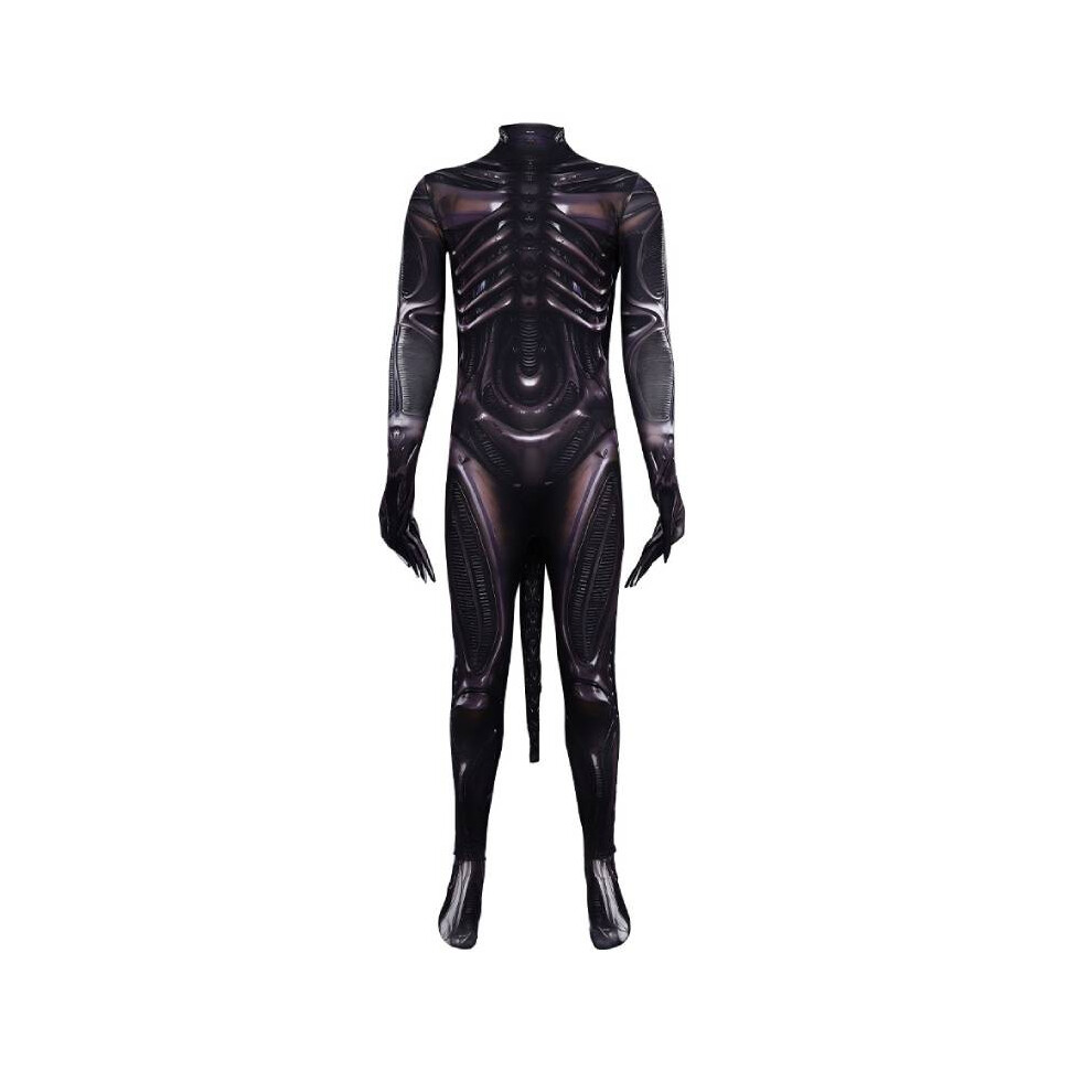 (, 190) Cosplay Romulus Alien Costume Jumpsuits Headwear Stage Halloween Performance Black