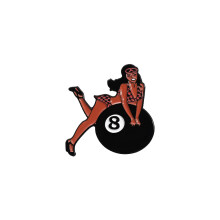 (QHXZ2122) Chic 8 Zwarte Bal Sport Metalen Badge Schattige Kersen Schedel Cartoon Stijl Broche Pin Voor