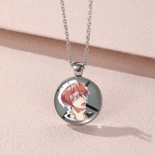 (YXL3) Ichiro geometrische Yamada-hangerketting in legering en glas, perfect voor anime-liefhebbers