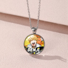 (YXL4) Kettingzaag Geeky Man ketting Eigenzinnige legering en glazen hanger voor fans en verzamelaars