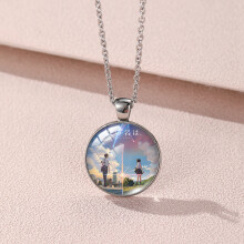 (YXL5) Prachtige geometrische hangerketting met jouw naam en cartoonmotief voor een casual stijl