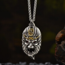 Artistieke Qi Tian Da Sheng Sun Wukong hanger ketting met ingewikkeld ontwerp Trendy retro stijl voor