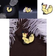 Trendy schattige dieren emaille broche cartoon stijl pin badge voor stijlvolle kleding
